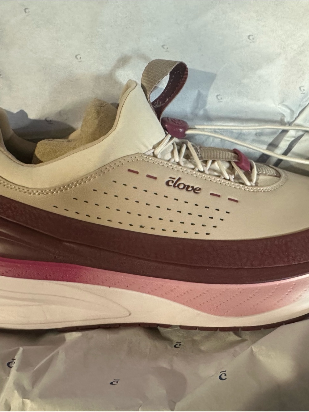 Clove Women's Cream and Pink Platform Sneaker